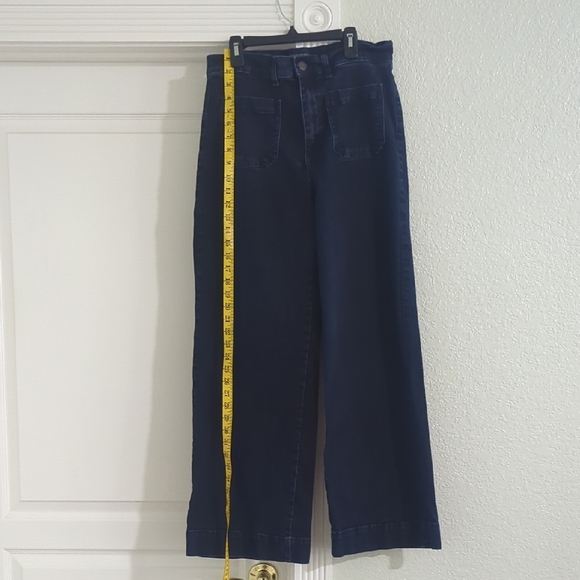 Blue Flare Wide Leg Jeans Classic Style - Picture 1 of 6